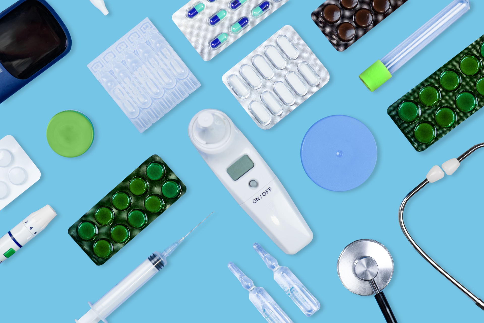 Medical Supplies Flat Lay